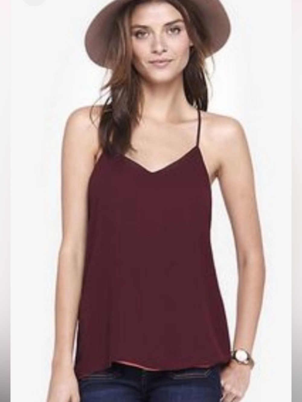 NWOT EXPRESS REVERSIBLE BARCELONA BLUSH PINK AND BURGUNDY CAMI/TOP SIZE M
